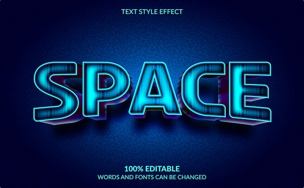 Vector editable text effect isolated on blue