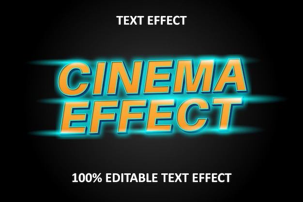 Vector editable text effect orange cyan