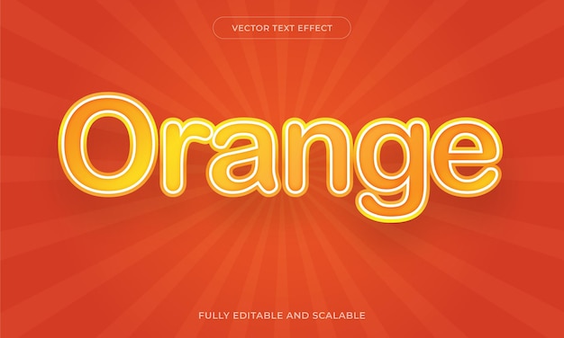 Vector editable text effect  orange style