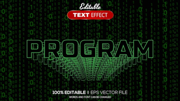 Vector editable text effect program theme