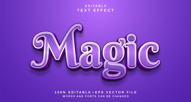 Vector editable text style effect magic text style theme