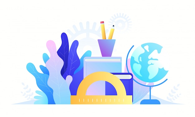 Vector education background in trendy gradient colors