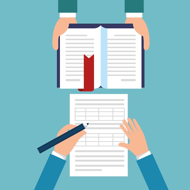 Vector education on line with ebook and set icons