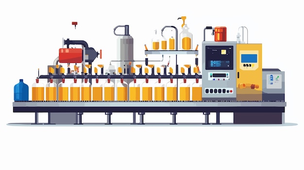 Vector efficient beverage production conveyor line and filling machine