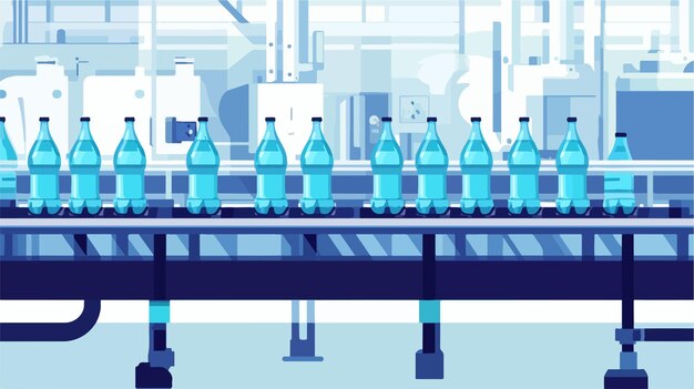 Vector efficient conveyor belt system in beverage plant for production line