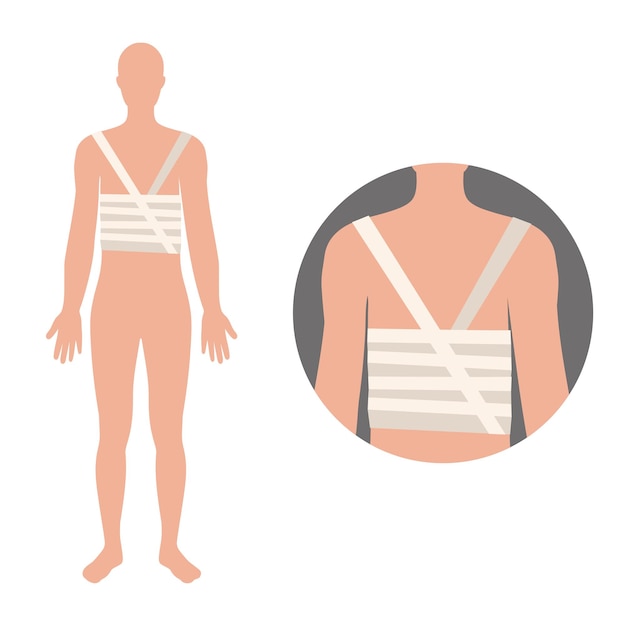 Vector elastic bandage around body