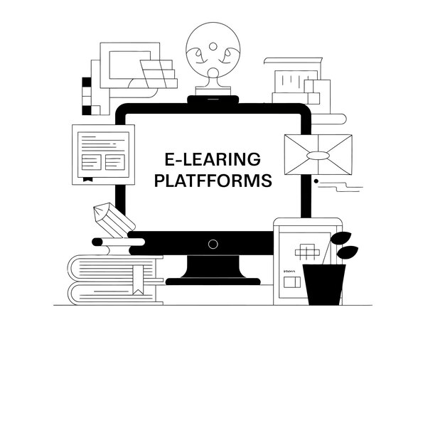 Vector elearning platforms education technology and online learning