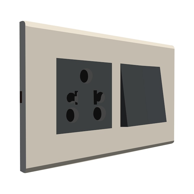 Vector electrical switchboard isolated on white background realistic vector illustration