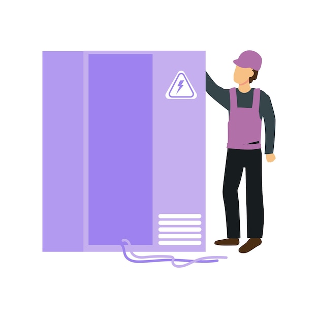 Vector an electrician is doing maintenance