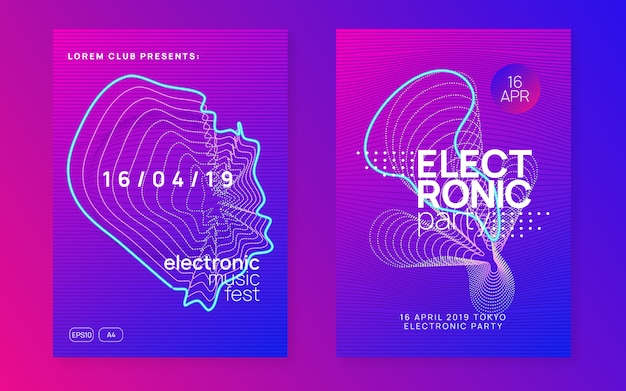 Vector electro sound poster templates