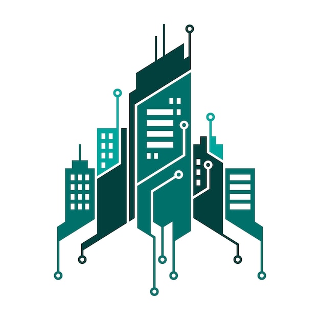 Vector electronic city concept