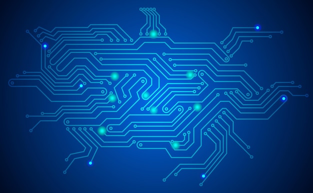 Vector electronics board. circuit engineering technology concept. high tech digital data connection system or computer electronic microcircuit design.