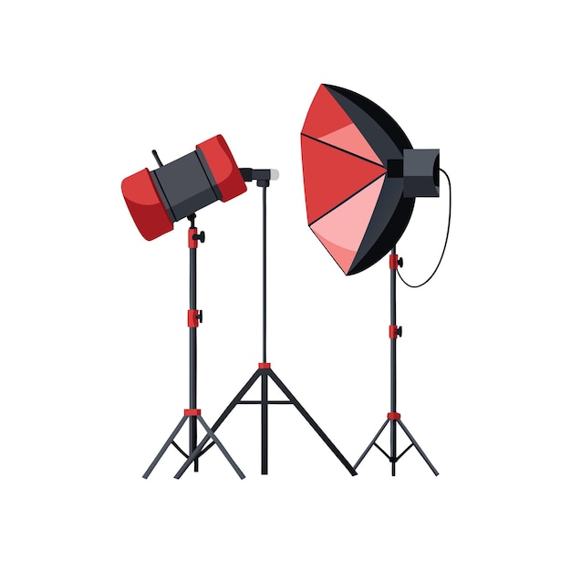 Vector electroniic lighting solution equipment flat style realistic vector illustration