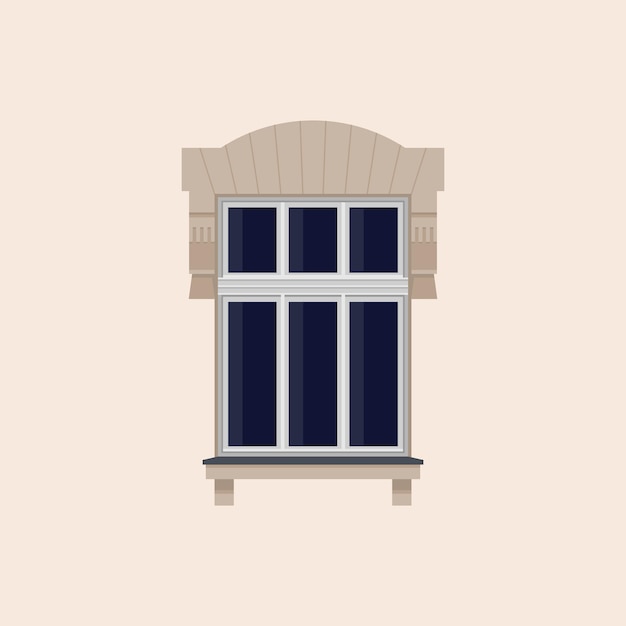 Vector elegant antique window frame with decorative elements