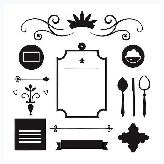 Vector elegant calligraphic gold menu and invitation design elements