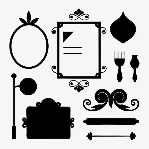 Vector elegant calligraphic gold menu and invitation design elements