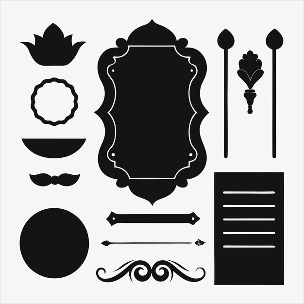 Vector elegant calligraphic gold menu and invitation design elements