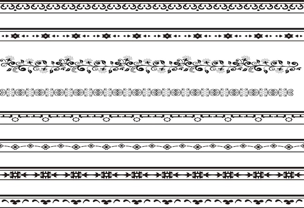 Vector elegant classic dividers separators creative lines hand drawing element set