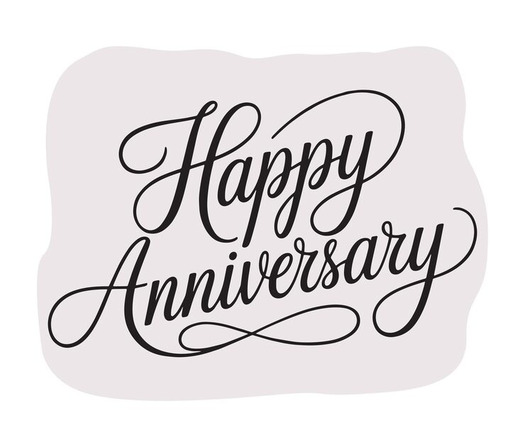 Vector elegant happy anniversary script lettering