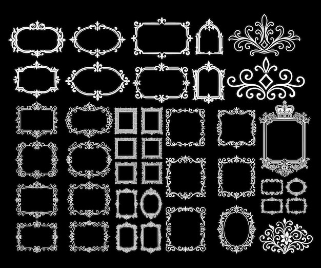 elegant ornate frames and decorative flourishes collection
