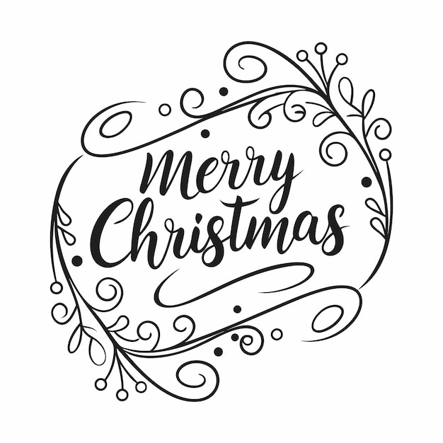 Vector elegant typography text design reading merry christmas in festive style perfect for holiday project