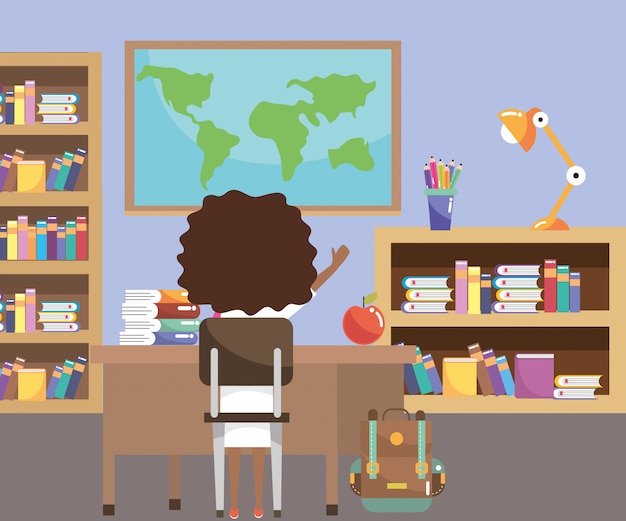 Vector elementary school cartoon