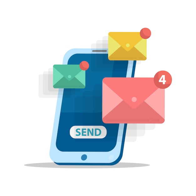 Vector email sending concept. online advertising.