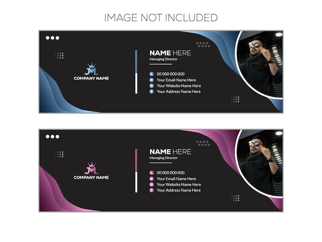 email signature template in vector design