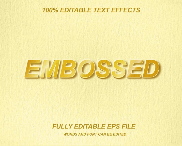 Embossed Text Effect 3D style