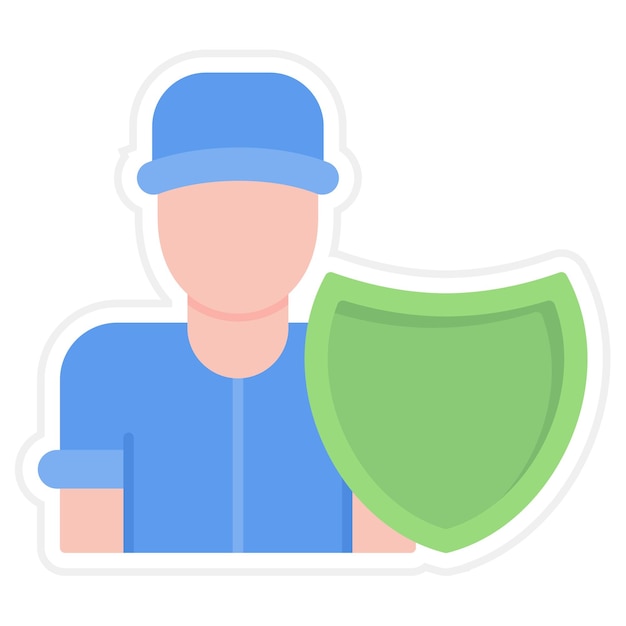 Vector employee protection flat illustration