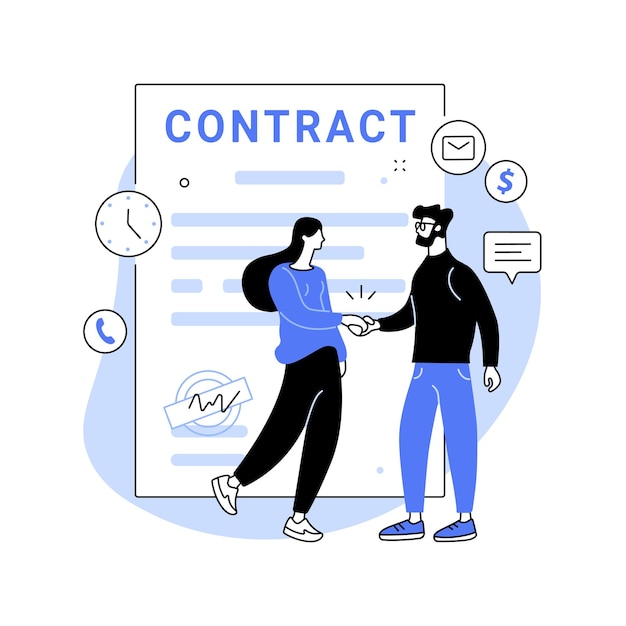 Vector employment agreement abstract concept vector illustration