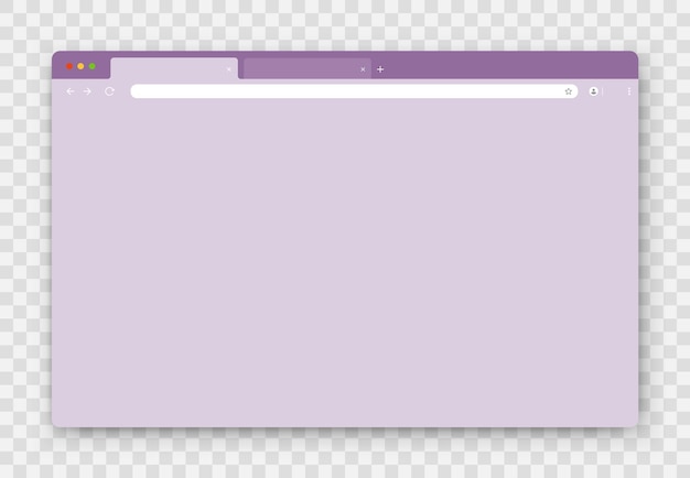 Vector an empty browser window on a transparent background website layout with search bar toolbar and buttons vector eps 10