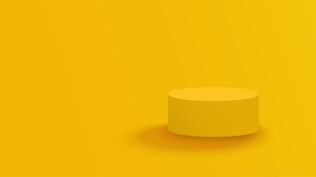Vector empty circle podium for product display on yellow background