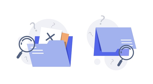 Vector empty folder no result document file data not found conceptempty state ui infographic