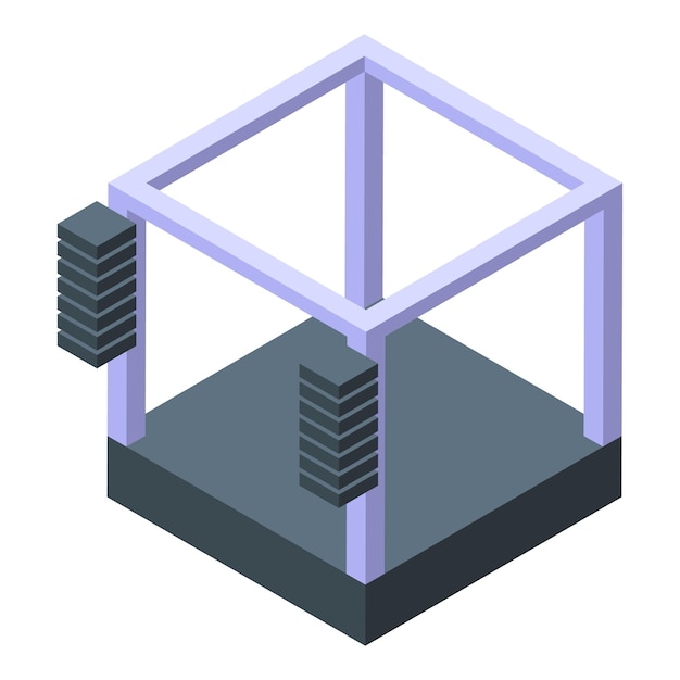 Vector empty modern stage construction with lighting equipment isometric view