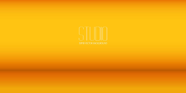 Vector empty orange studio background and podium vector eps10 illustration