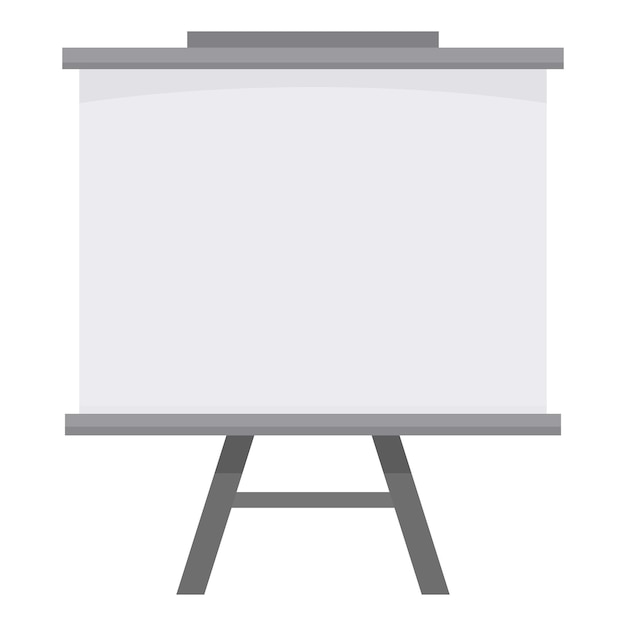 Vector empty whiteboard presentation screen standing on a tripod