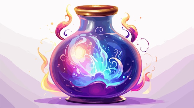 Vector enchanting cartoon magic potion vector illustration