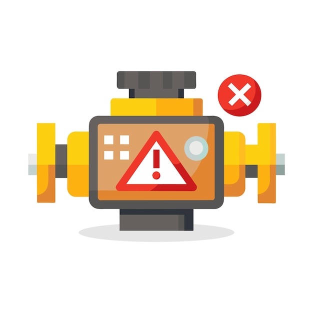 Vector engine warning isolated flat vector illustration