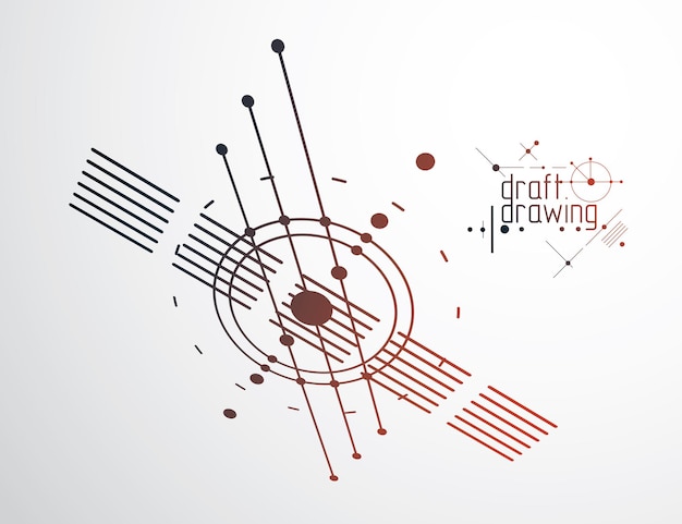 Vector engineering technological vector wallpaper made with circles and lines. modern geometric artistic graphic composition can be used as template and layout. abstract technical background.