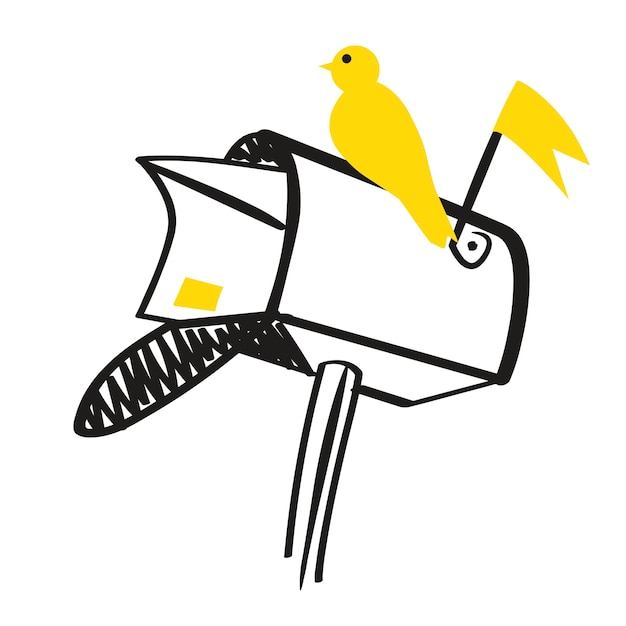 Vector envelope in post box