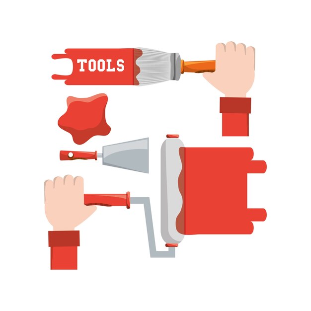 Vector equipment tool and mechanic repair service