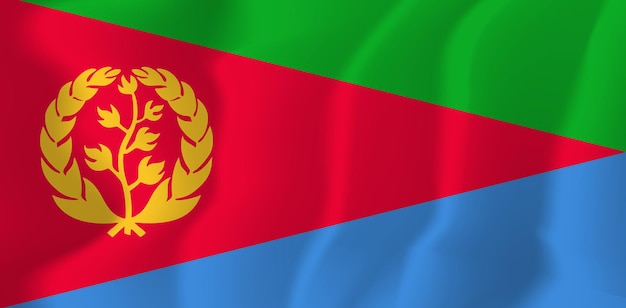 Vector eritrea waved flag vector illustration background