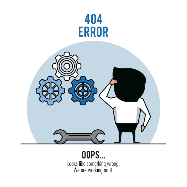 Vector error 404 infographic over white background