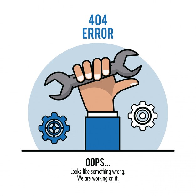 Vector error 404 infographic over white background