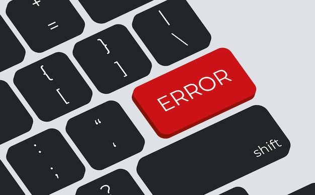 Vector error keyboard keys button closeup internet concept keyboard keys icon button
