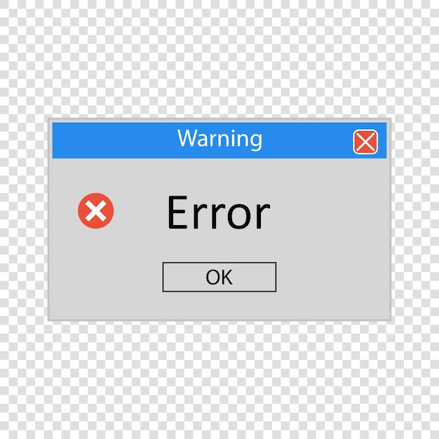Vector error message system error vector illustration window operating system error warning