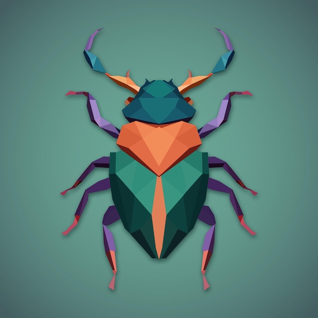 Vector escarabajo low poly