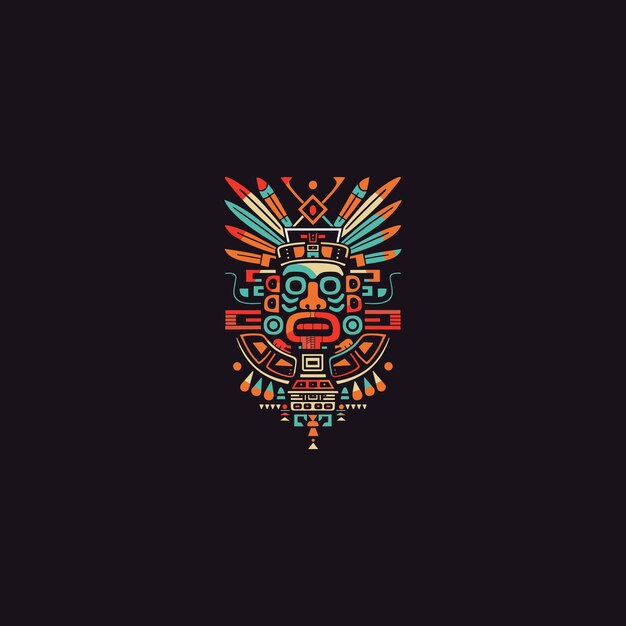 Vector ethnic mask tribal logo design modern vector