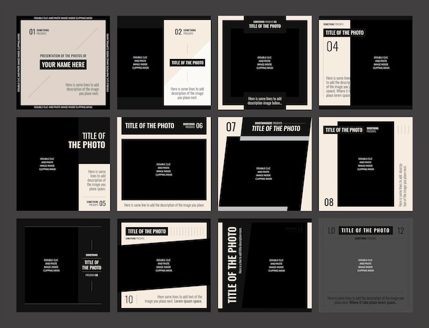 Vector event social media templates square